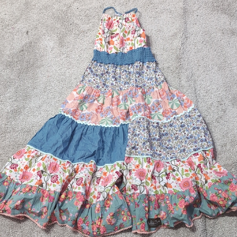 Matilda Jane Blue and Pink Floral Happy & Free Kids Dress